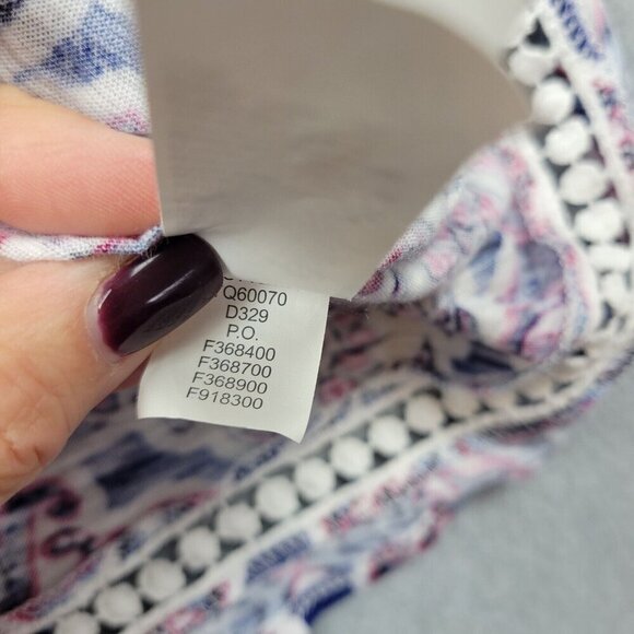 Lucky Brand Womens Shirt Size 2X Boho‎ Peasant Feminine Cottagcore Dainty Tassel - Picture 11 of 13